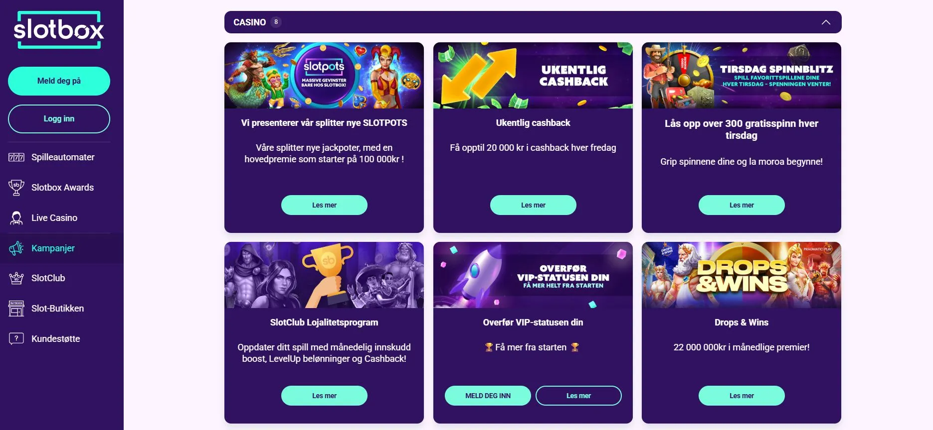 Slotbox mobilversjon